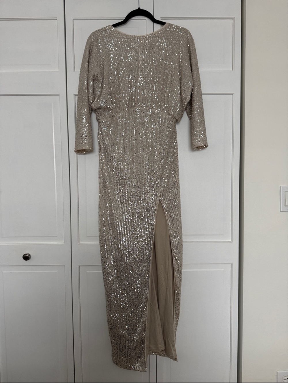 ASOS Maternity Sequin Maxi Dress in Champagne